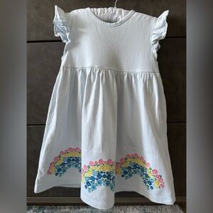 Boden jersey frill dress size 2-3 Y blue Rainbow 🌈